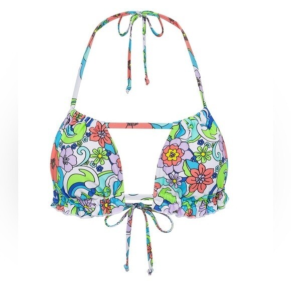 No Boundaries Retro Floral Print Keyhole Multiwear Top Junior's Size XL - Picture 1 of 7